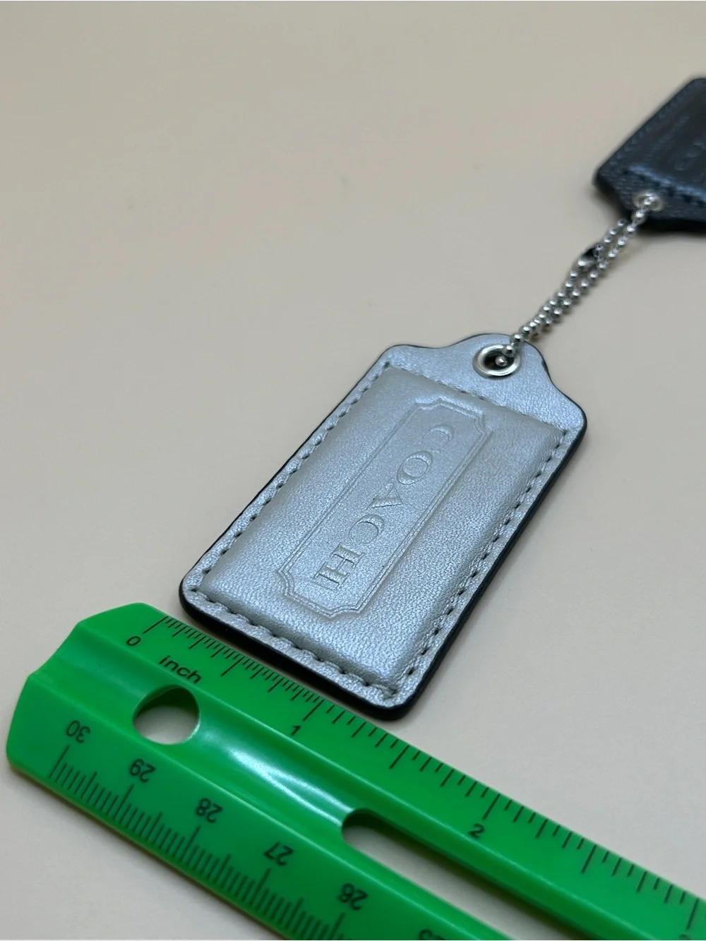 Two Authentic Coach Leather Bag Hang Tags